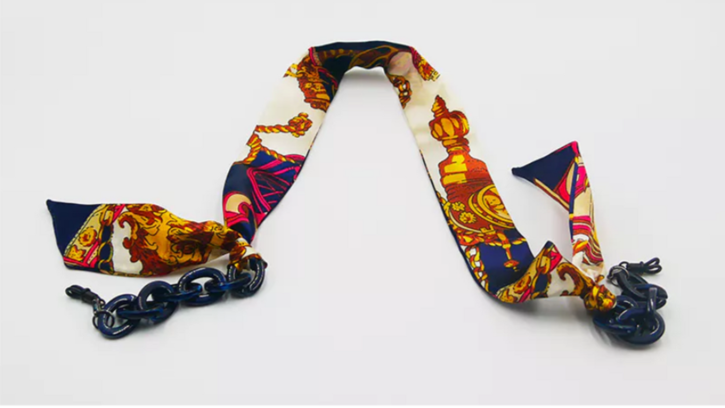 CHAINETTE FOULARD BLEU